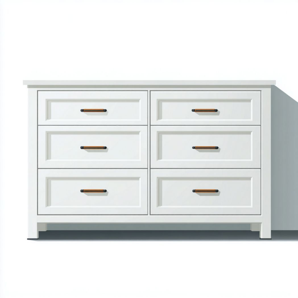 Dressoir van licht hout met vier lades 110 x 45 x 75cm