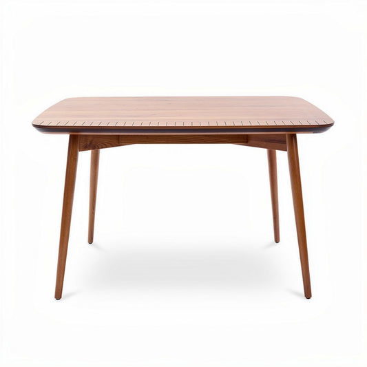 Eetkamer tafel van hout 150 x 80 x 75cm met ronde hoeken en houten poten