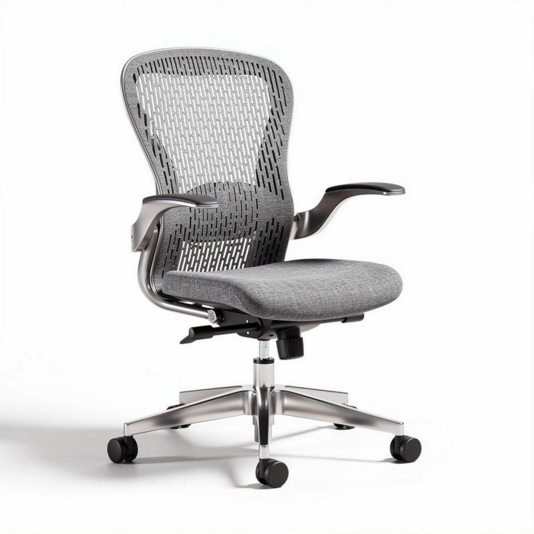 Ergonomische bureaustoel met gaasrug en stofzitting in grijs 50 x 60 x 100cm