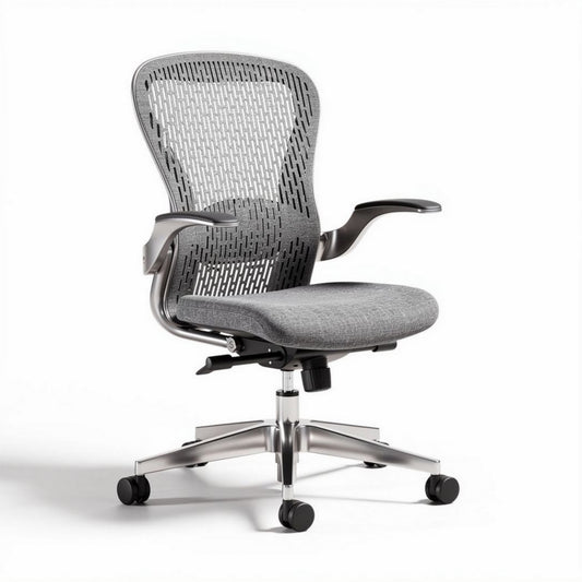 Ergonomische bureaustoel met gaasrug en stofzitting in grijs 50 x 60 x 100cm