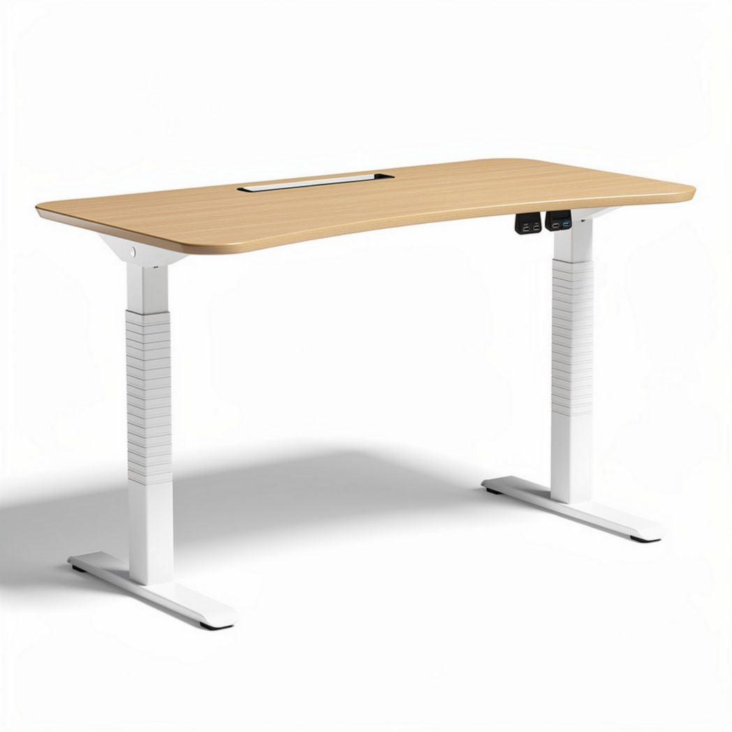 Elektrisch verstelbaar bureau van hout 120 x 60 x 75cm met USB-aansluitingen